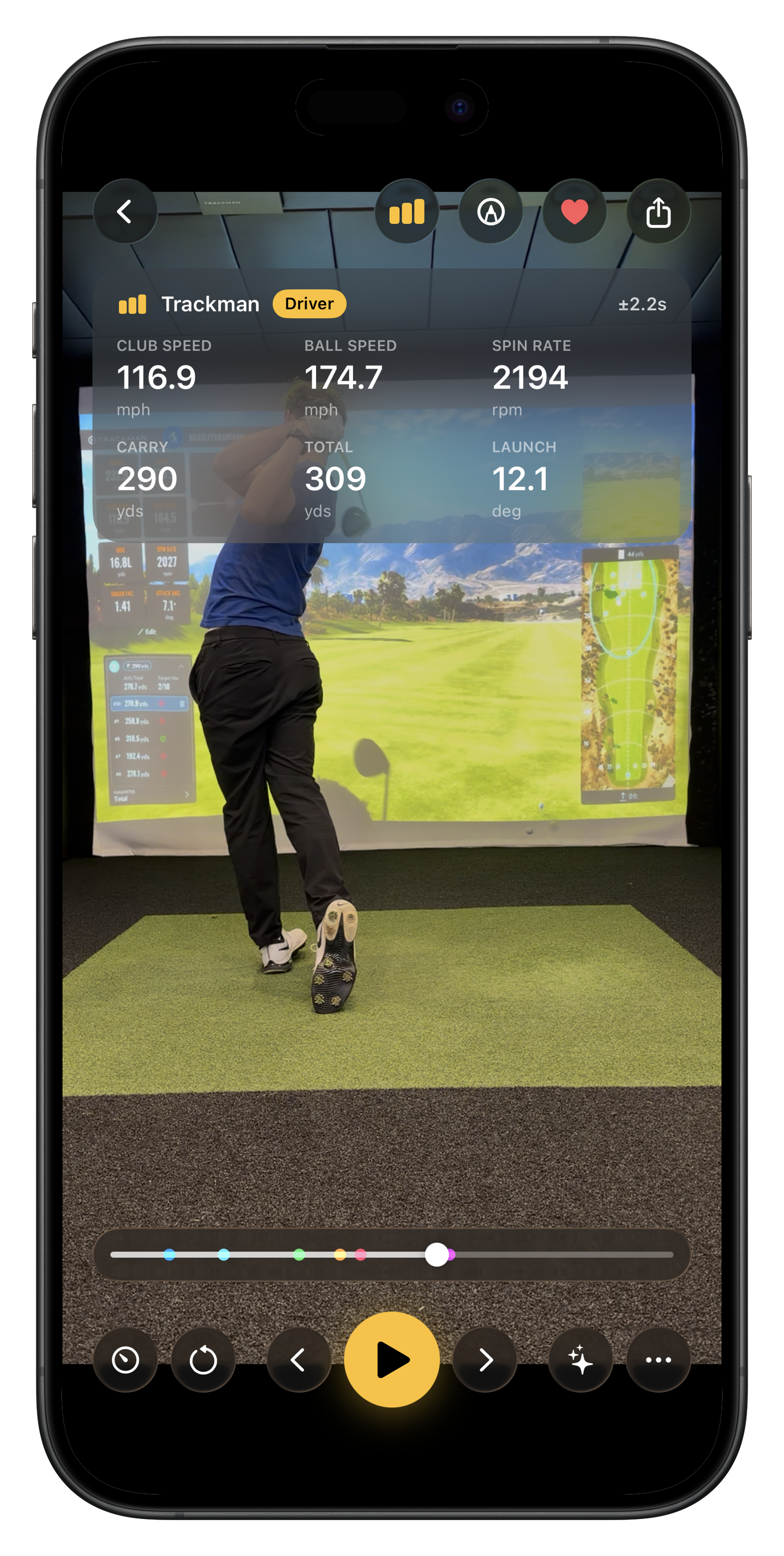 Trackman data on swing video